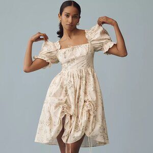 Anthropologie Selkie Puff-Sleeve Villa Romantics Mini Dress